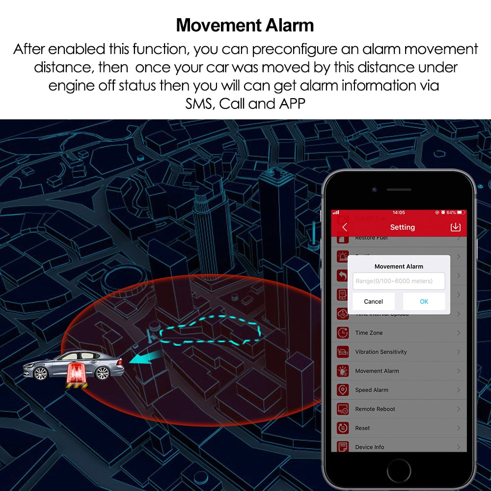 GPS Tracker Car, Motorcycle GPS Realtime Track Vibrate Alert FREE APP