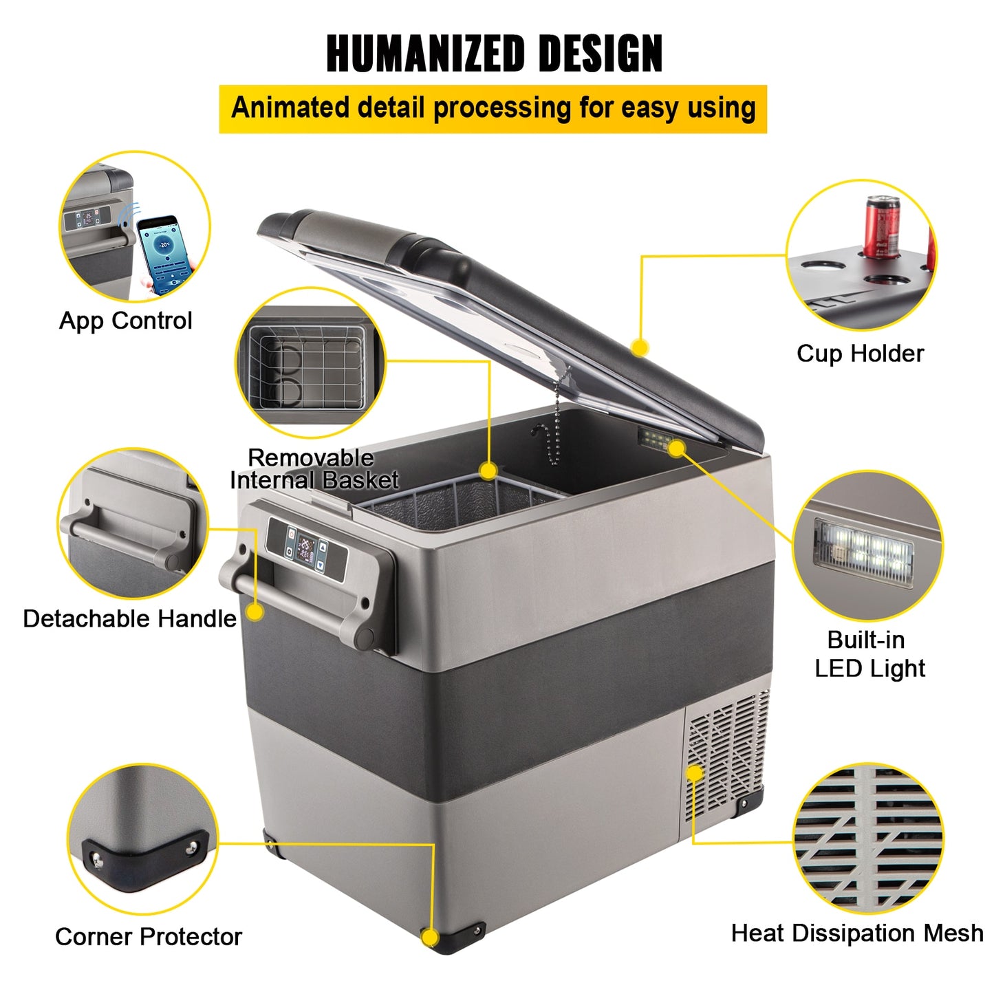 Car Refrigerator Mini Fridge Freezer Portable Compressor Cooler 12/24V DC 110-240V Ice Box