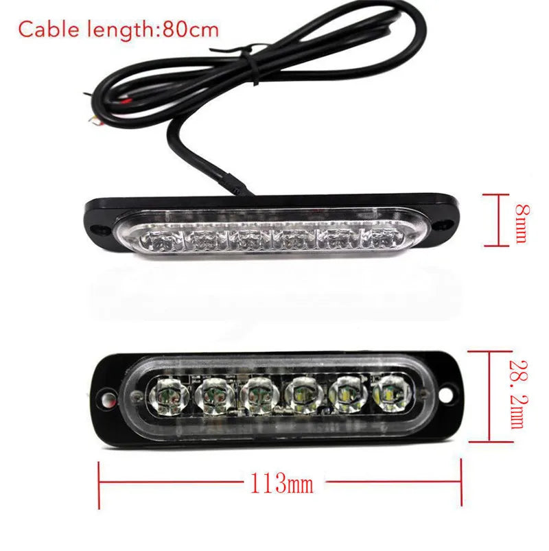 20PCS 12v-24v LED Strobe Light 6LED Flash Light Truck Trailer Lights Warning Hazard Car Emergency Lights For Vehicles