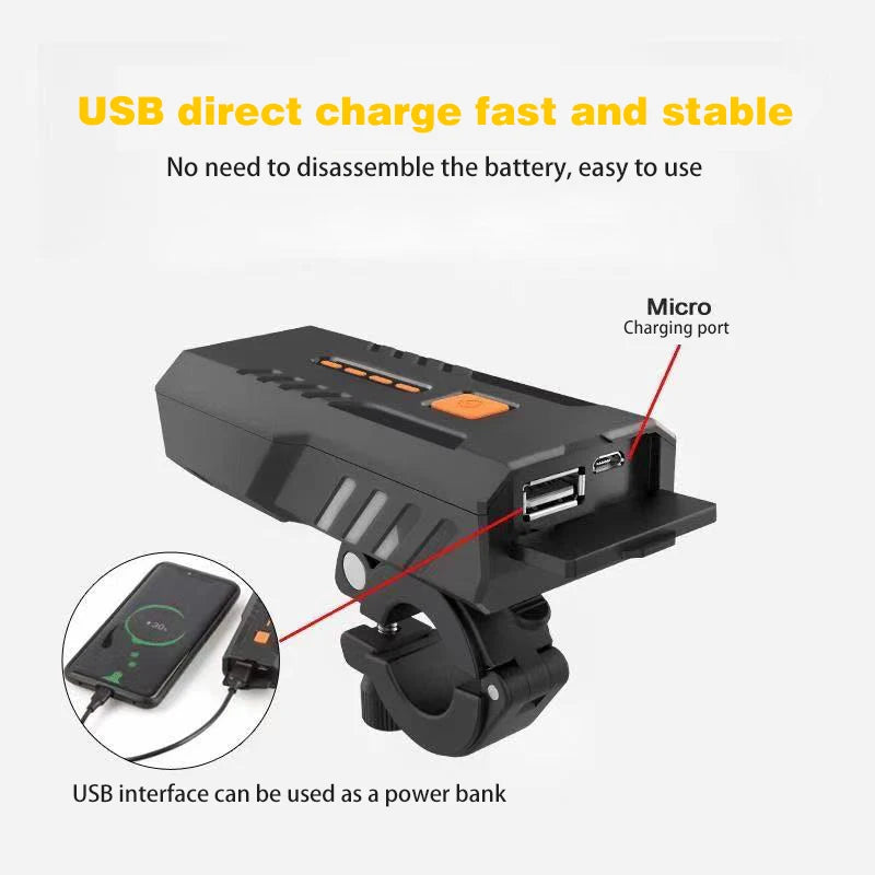 5000 mAh Bicycle Light Front Set Headlight Lantern For Bike Flashlight Rechargeable Lamp Running Led Usb Mtb Lights Taillight