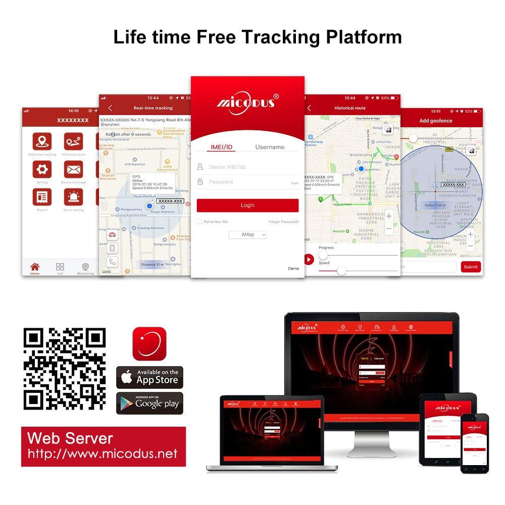 GPS Tracker Car, Motorcycle GPS Realtime Track Vibrate Alert FREE APP