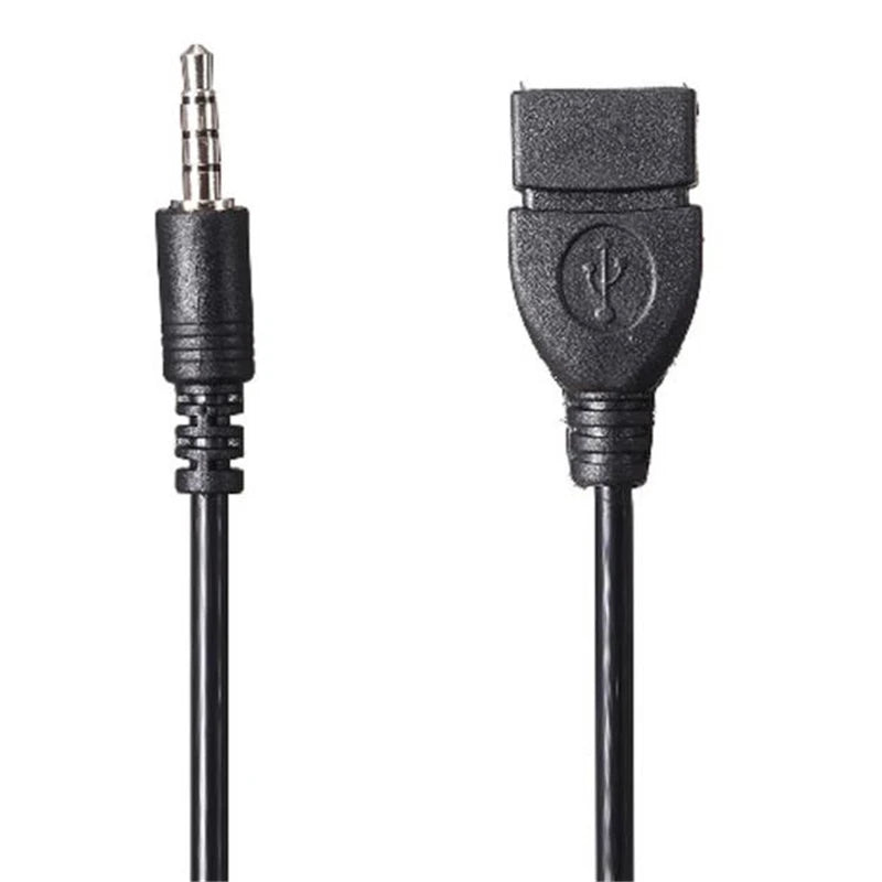 3.5mm Male Audio AUX Jack to USB 2.0 Type A Female