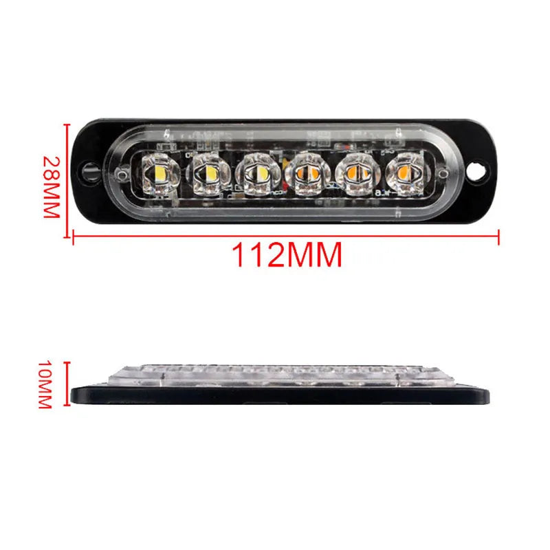 20PCS 12v-24v LED Strobe Light 6LED Flash Light Truck Trailer Lights Warning Hazard Car Emergency Lights For Vehicles
