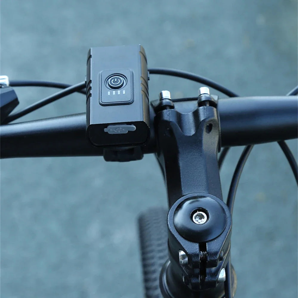 Front Bike Light USB Rechargeable Power Display Bicycle Led Light Waterproof Bicycle Headlight Flashlight Cycling Accessories