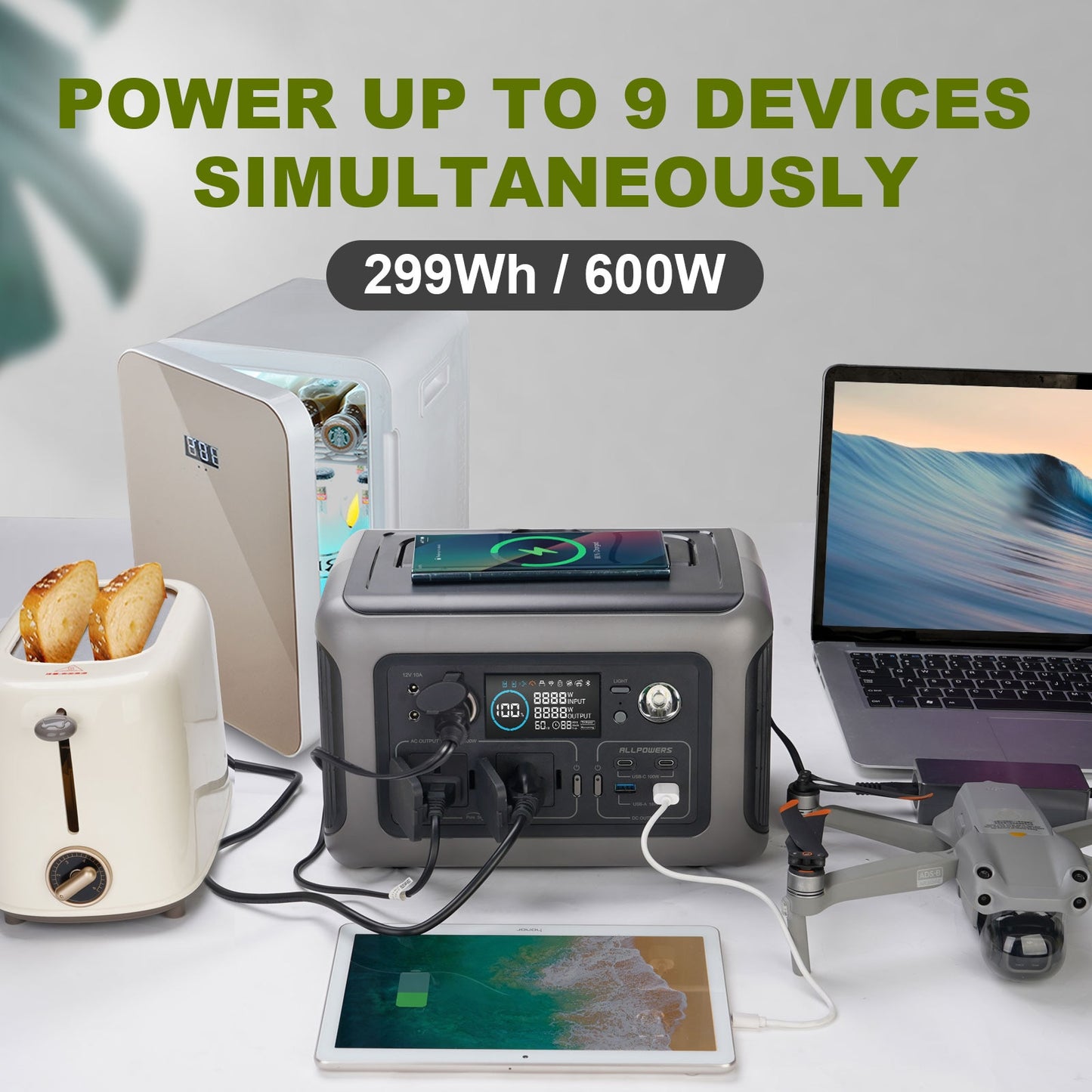 ALLPOWERS Portable Power Station Outlets for Outdoor Camping, RV and Home