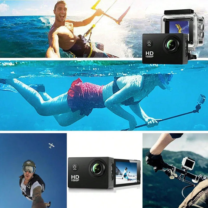 T-WOLF Outdoor Sports Waterproof Camera 1080P HD Mini DV Panoramic 2 Inch Screen Diving Bike Car Recorder for Business