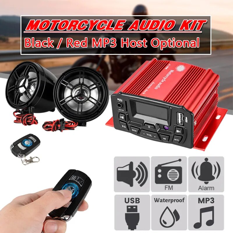 12V Motorcycle Sound System Bluetooth Audio Remote