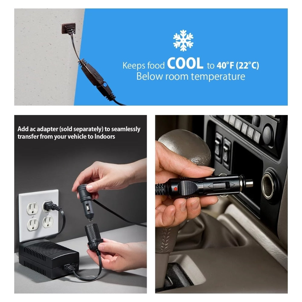 Iceless Electric Cooler 12V 24V / 26 Qt. Portable Ice Chest Fridge