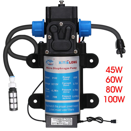 45/60/80/100W 110-240V Self-priming Pressurize Diaphragm Pump for Watering Car Washing Garden Plants Spray Irrigation Power Pump