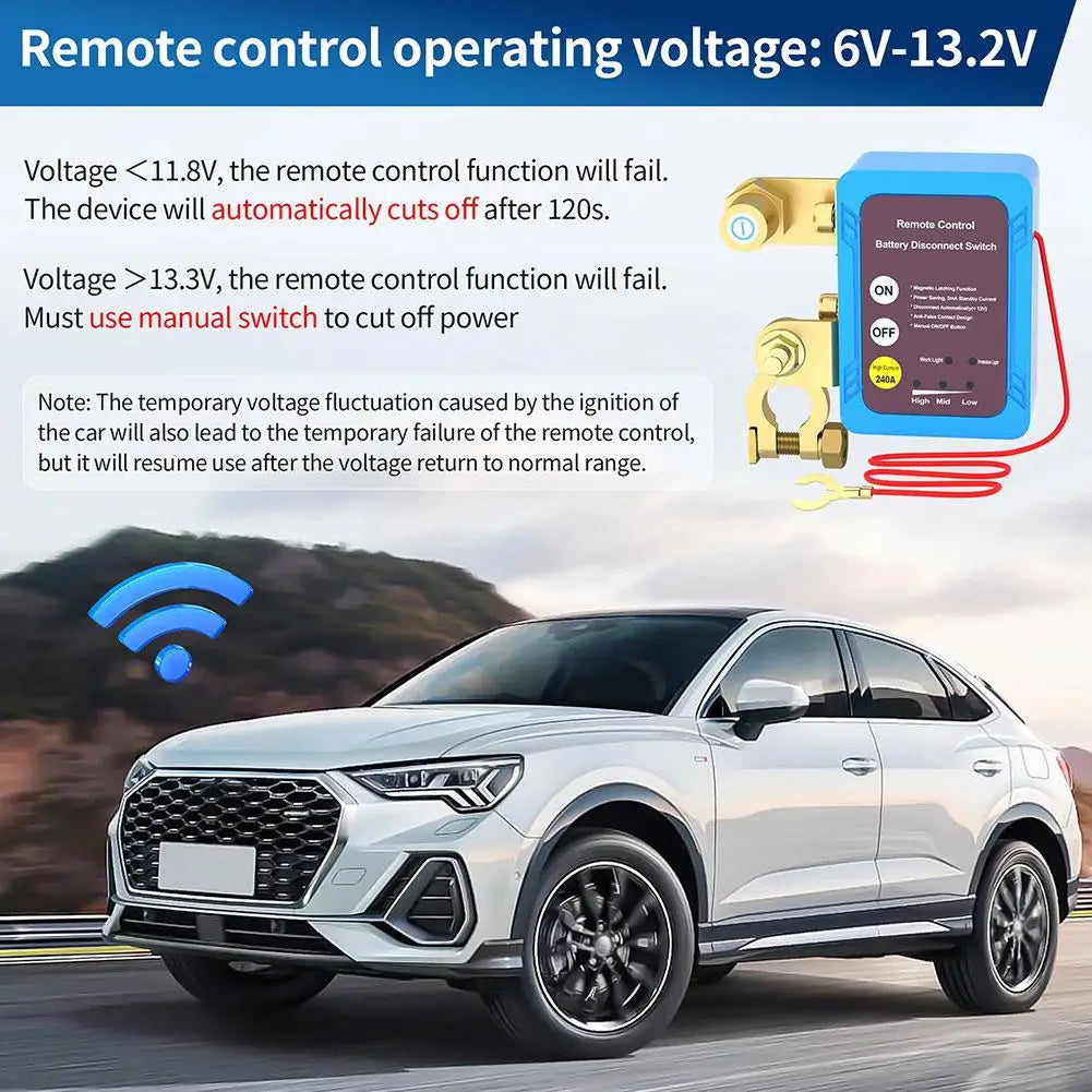 Remote Battery Disconnect Switch Kill Switch Remote Control Switch For Auto and motor home.