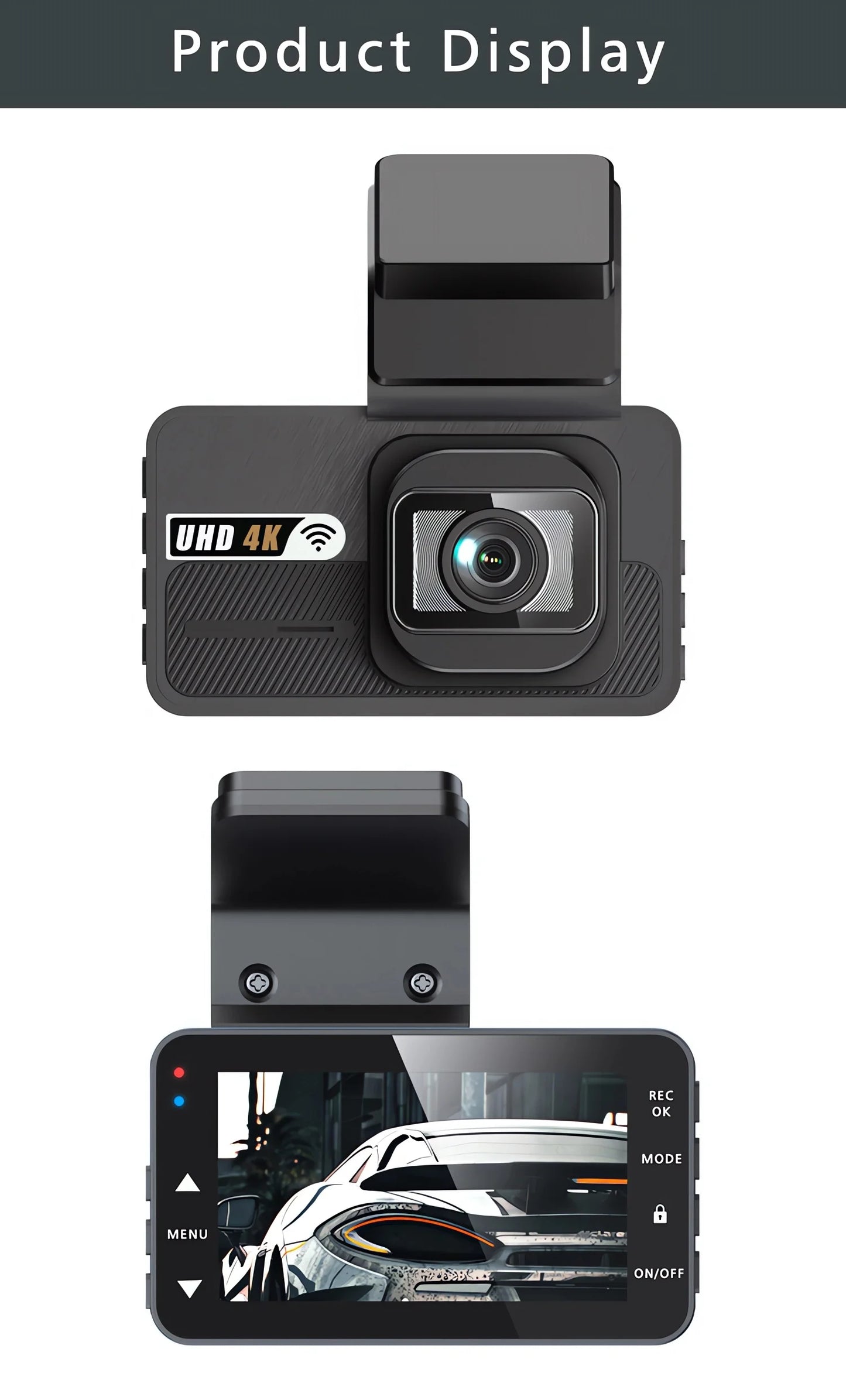 Dash Cam UHD 3840*2160P 4K + 2.5K Dual Lens Car DVR with ADAS 5G WiFi GPS Black Box Video Drive Recorder WDR/HDR Night Vision