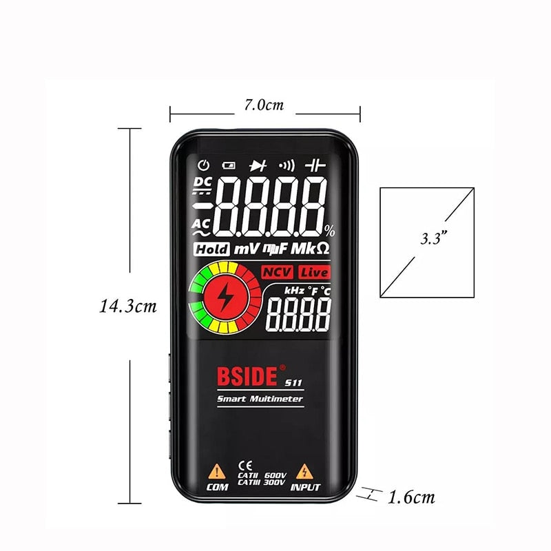 BSIDE S10 S11 S20 Professional Digital Multimeter Diode NCV Hz Live Wire Tester