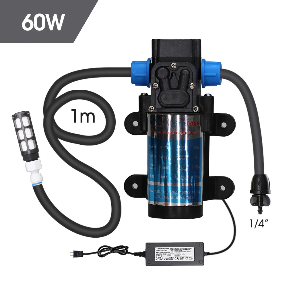 45/60/80/100W 110-240V Self-priming Pressurize Diaphragm Pump for Watering Car Washing Garden Plants Spray Irrigation Power Pump