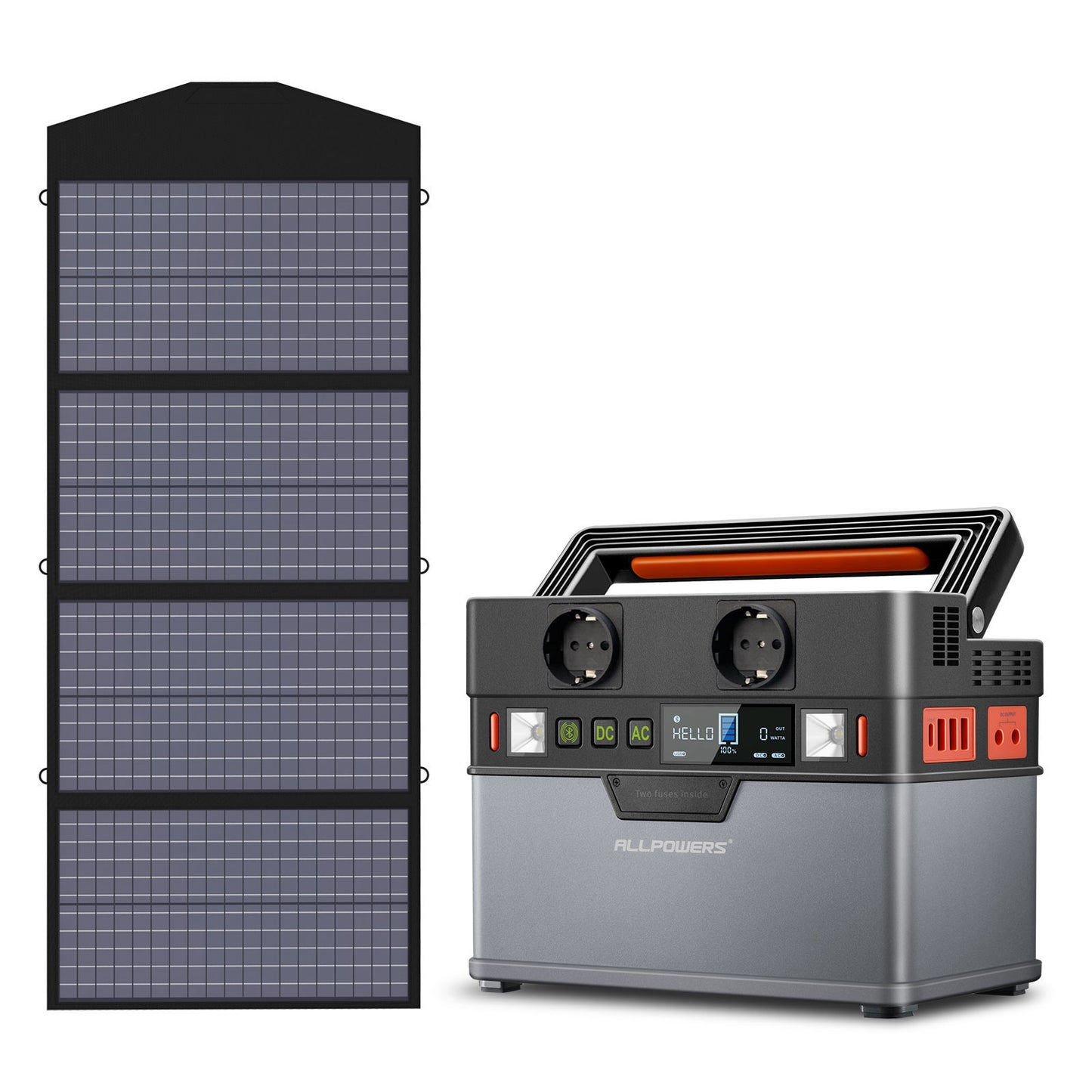 ALLPOWERS Portable Power Station Solar Generator, 110V/220V Pure Sine Wave AC Outlet With 18V Solar Panel