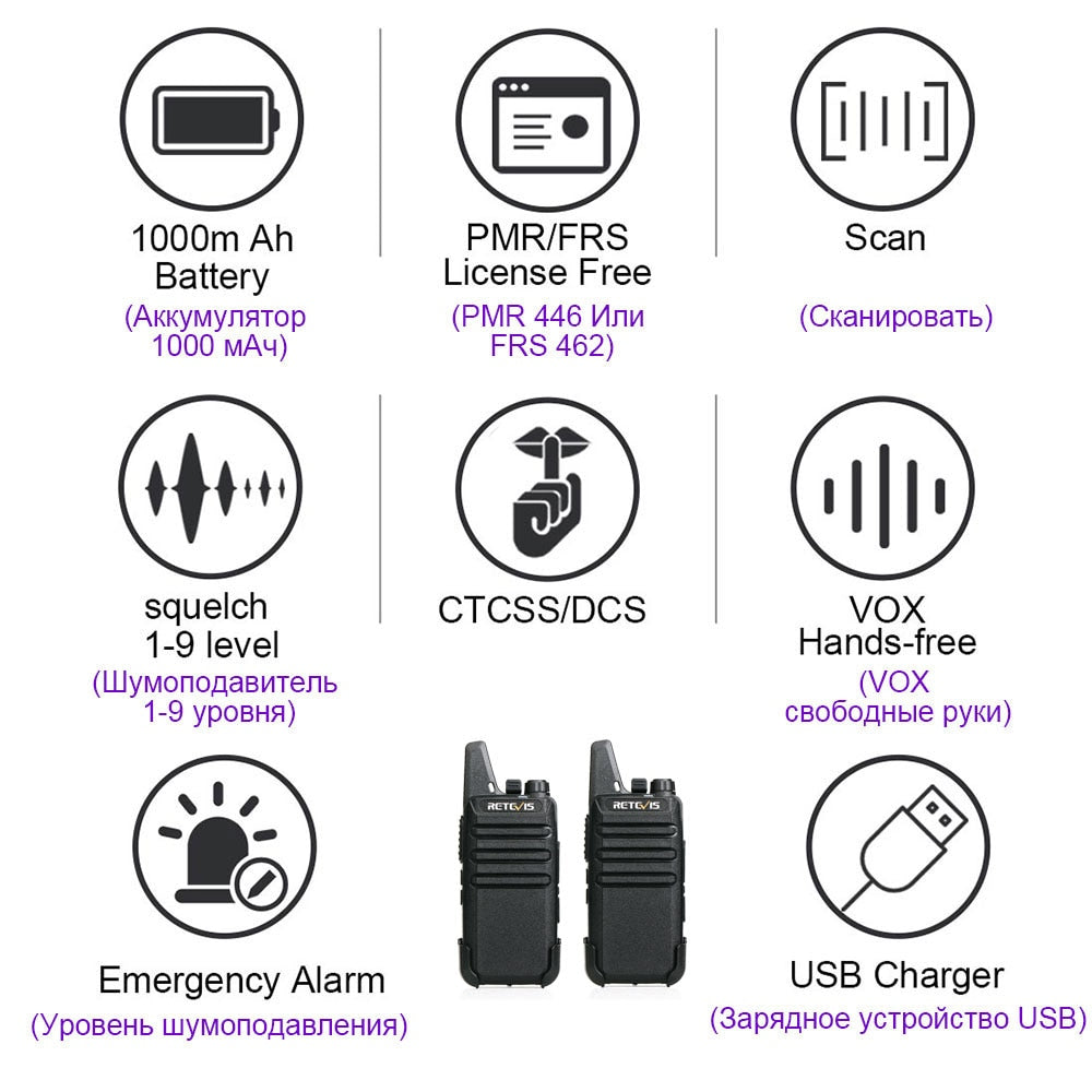2 piece Mini Willkie Talkie Two-way Radio