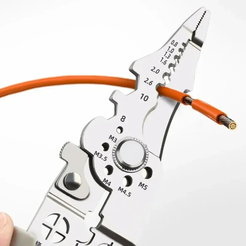 Multifunctional Electrician Pliers, 6-in-1 Wire Stripper Separator, Cutting and Crimping Tool for Cable Repair and Installation