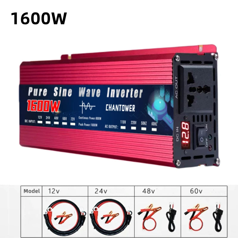 Pure Sine Wave Inverter 12Volt To AC 110v/220v Pure Sine Wave Power Supply Voltage Converter for Car, Solar Inverter
220V 2000W 3000W 4000W DC 12v/24v