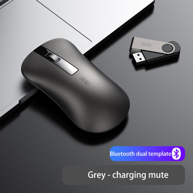 Aluminum Alloy Rechargeable Wireless Mouse For PC Laptop Bluetooth-compatible