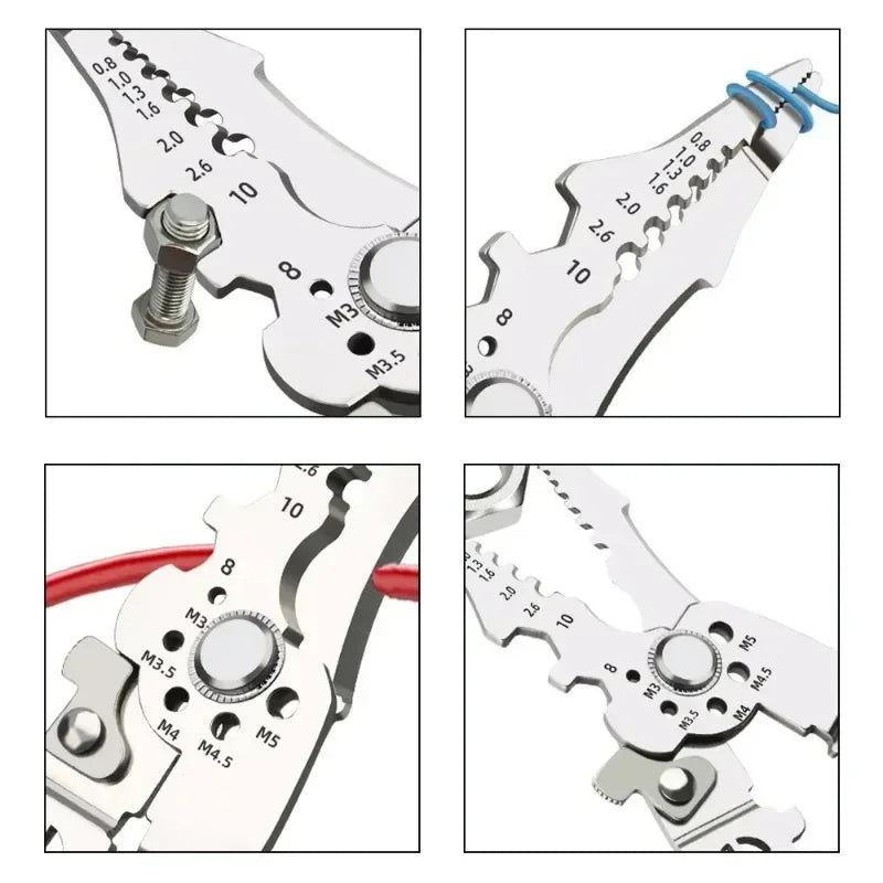 Multifunctional Electrician Pliers, 6-in-1 Wire Stripper Separator, Cutting and Crimping Tool for Cable Repair and Installation