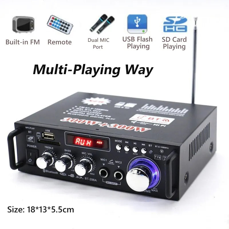 Digital Stereo Amplifier. BT-298A and Bluetooth.