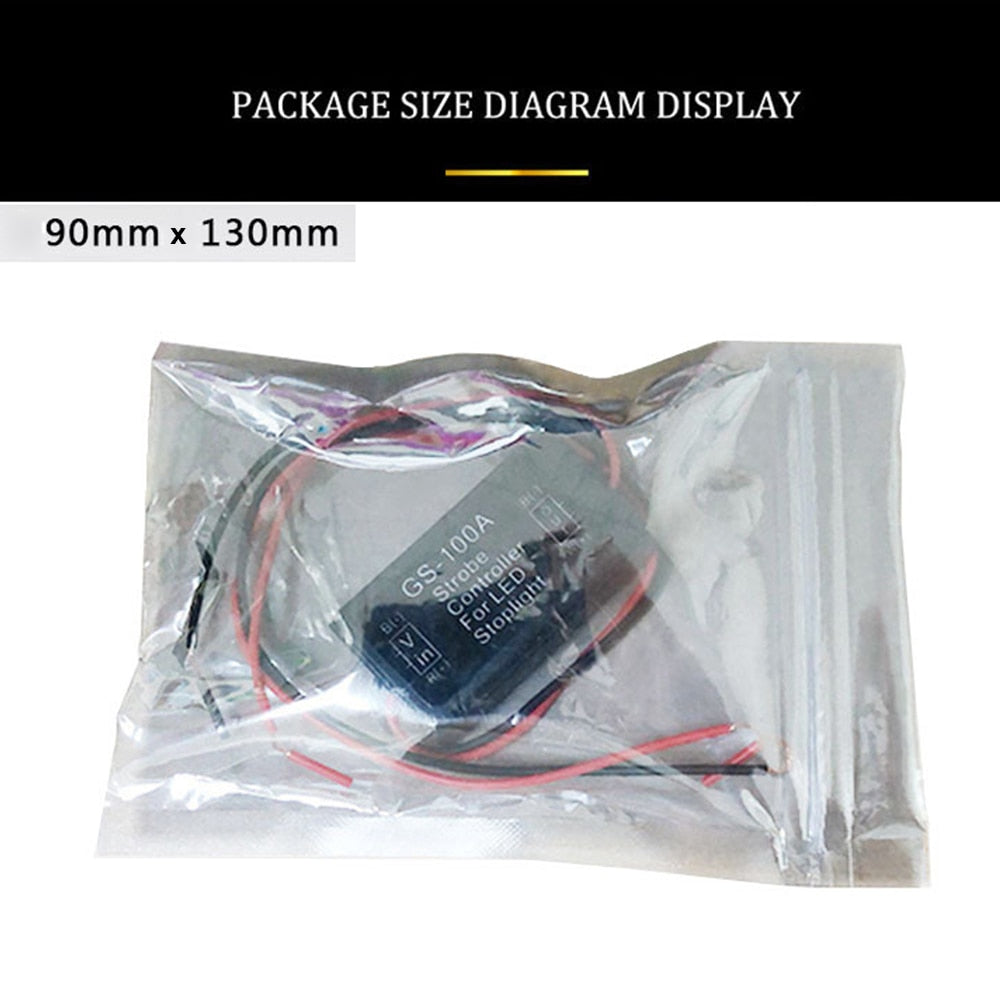 Brake Light Controller Flash Module for cars and motorcycles, GS-100A Strobe Controller Flasher Module for Car LED Brake Stop Light Lamp 12Volt