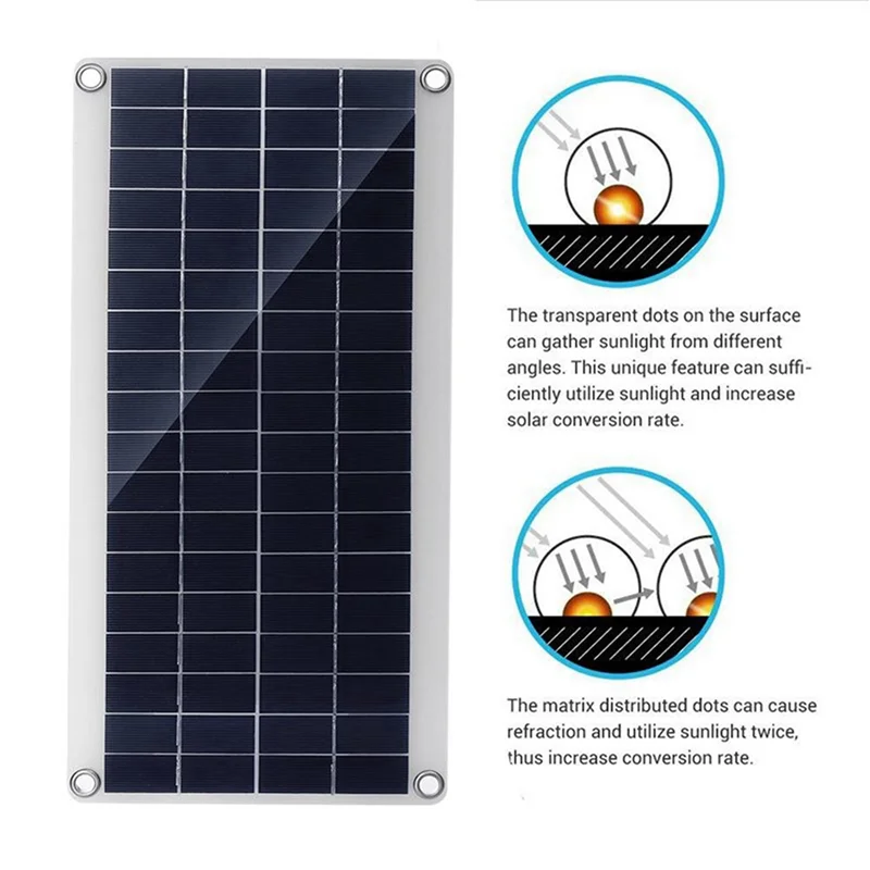 AA81-2X 30W Flexible Solar Panel Solar Cells For Car RV Boat Home Roof Van Camping Solar Battery, 10A Solar Controller Module