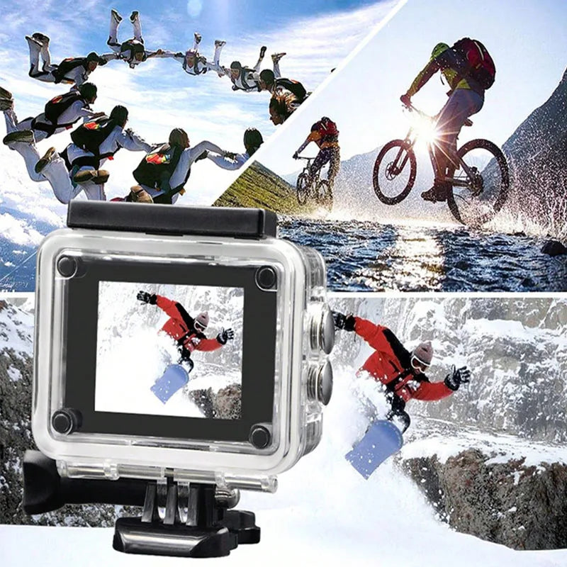 T-WOLF Outdoor Sports Waterproof Camera 1080P HD Mini DV Panoramic 2 Inch Screen Diving Bike Car Recorder for Business