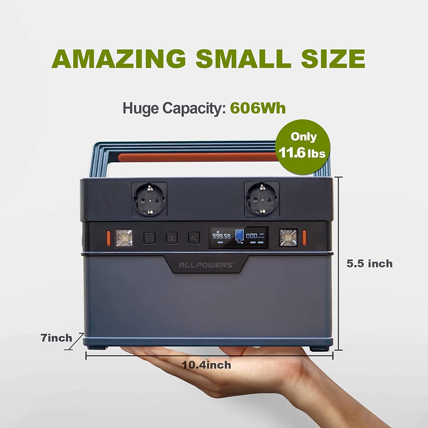 ALLPOWERS Portable Power Station Solar Generator, 110V/220V Pure Sine Wave AC Outlet With 18V Solar Panel