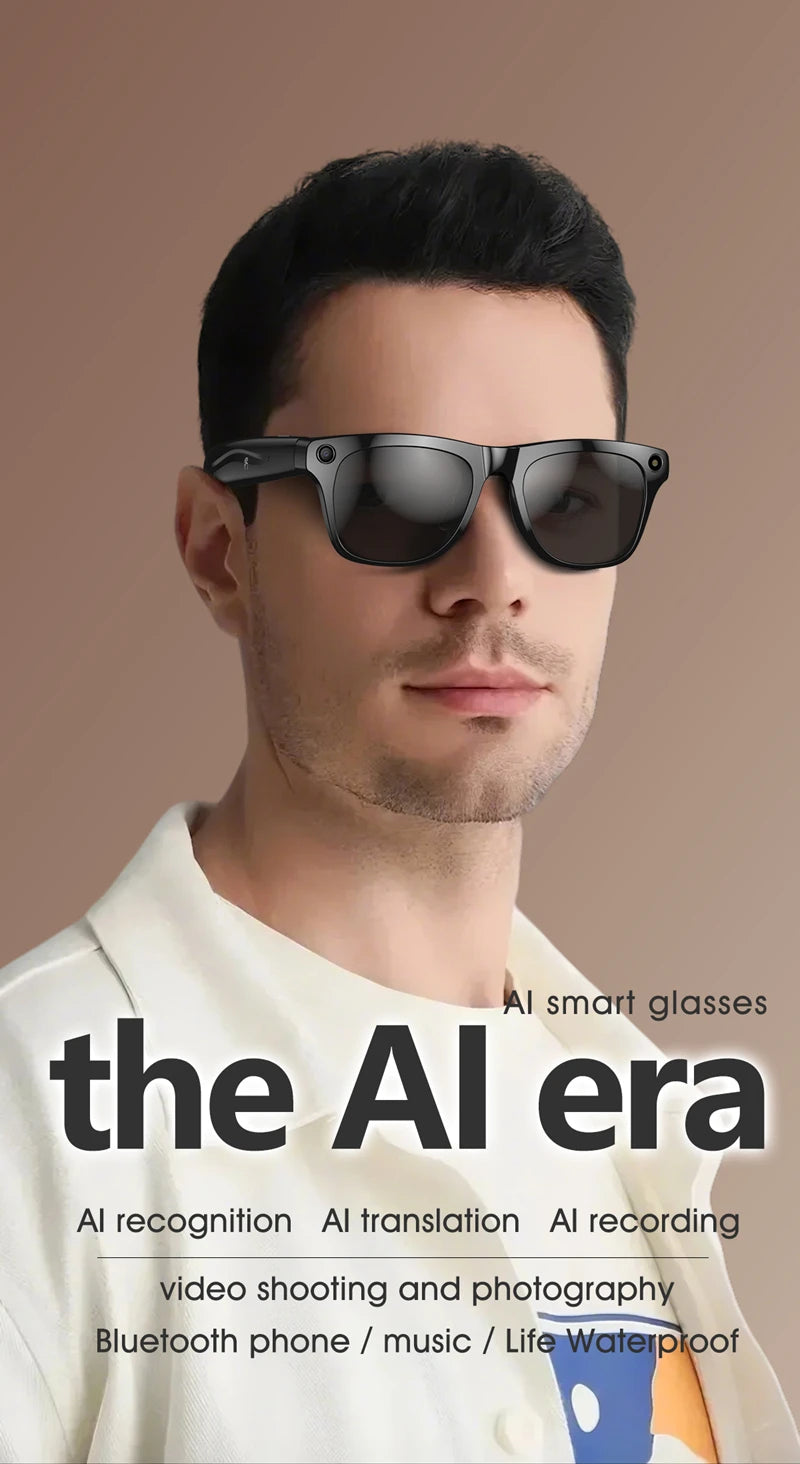 Xiaomi 6k HD Ai Smart Glasses Camera Wearable Mini Camera Bluetooth Call Voice Assistant Control Smart Sports Camera Glasses