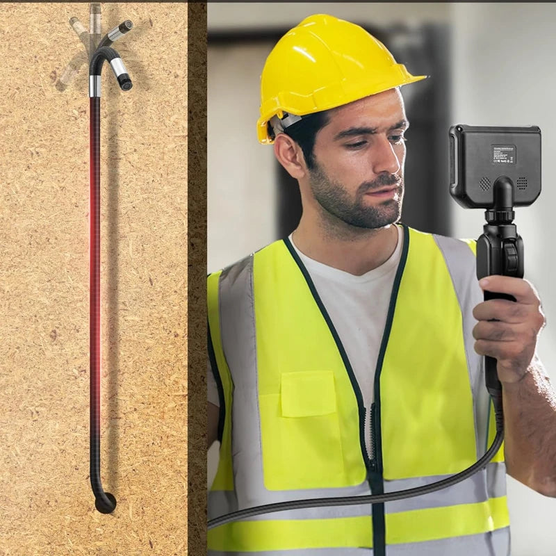 Two-Way Articulating Borescope Industrial Endoscope Camera with Light,1m Inspection Scope for Automotive and Aircraft Mechanics