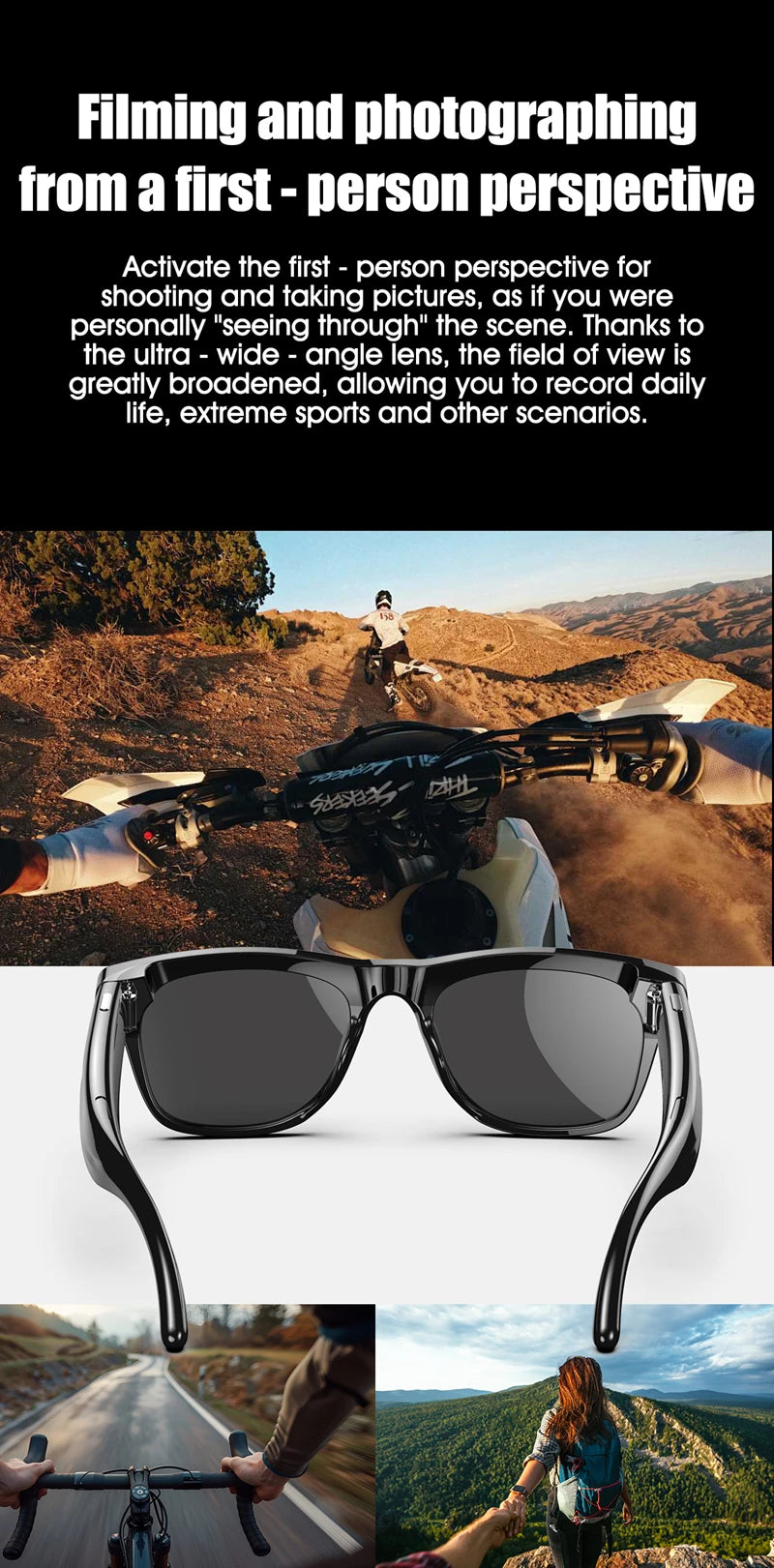 Xiaomi 6k HD Ai Smart Glasses Camera Wearable Mini Camera Bluetooth Call Voice Assistant Control Smart Sports Camera Glasses