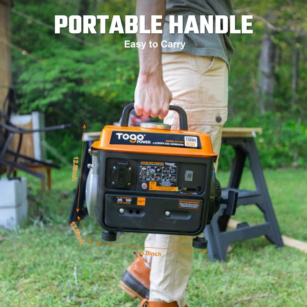 Power Portable Generator, 1000W Gasoline Powered Generator for Backup Home Use Camping