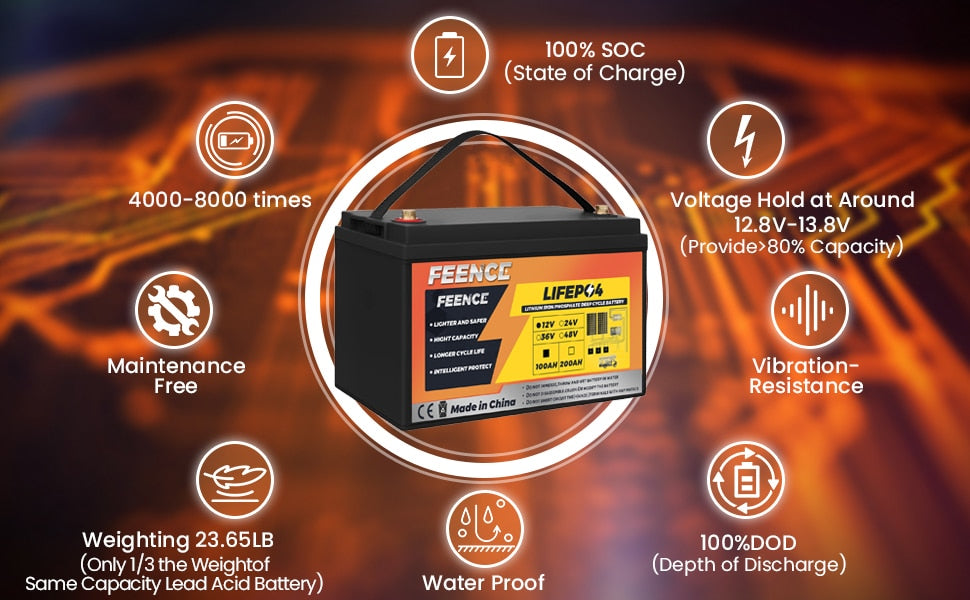 New 100Amp Hour Lithium Iron Phosphate Battery.