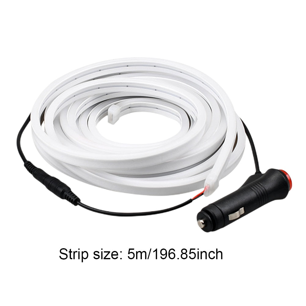 For Tesla Model Y 21-23 4 Colors Car Trunk LED Lamp Strip 12V IP65 Waterproof Interior Lights