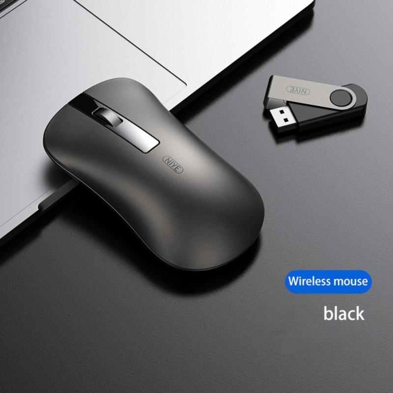 Aluminum Alloy Rechargeable Wireless Mouse For PC Laptop Bluetooth-compatible