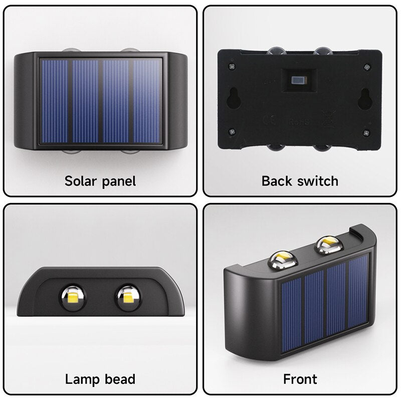ZK50 Solar Light Waterproof Led Light Outdoor Sunlight Lamp for Garden Street Landscape Balcony Decor Solar Wall Lamp Outdoor