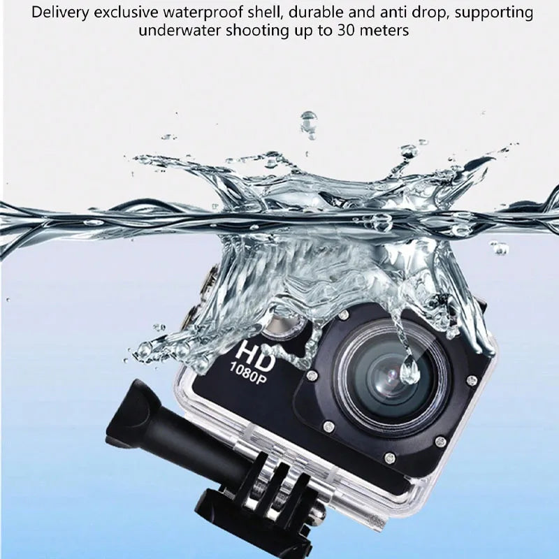T-WOLF Outdoor Sports Waterproof Camera 1080P HD Mini DV Panoramic 2 Inch Screen Diving Bike Car Recorder for Business