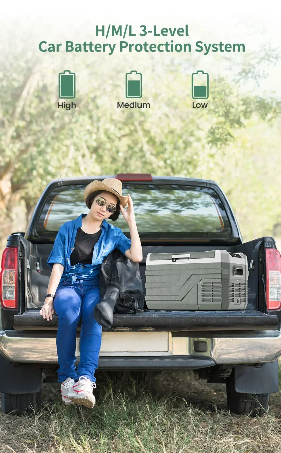 NL 25L, 35L, 45L Car Refrigerator with 12V Compressor - 12/24V DC and 100 - 240V AC Portable Cooler for Camping and Travel