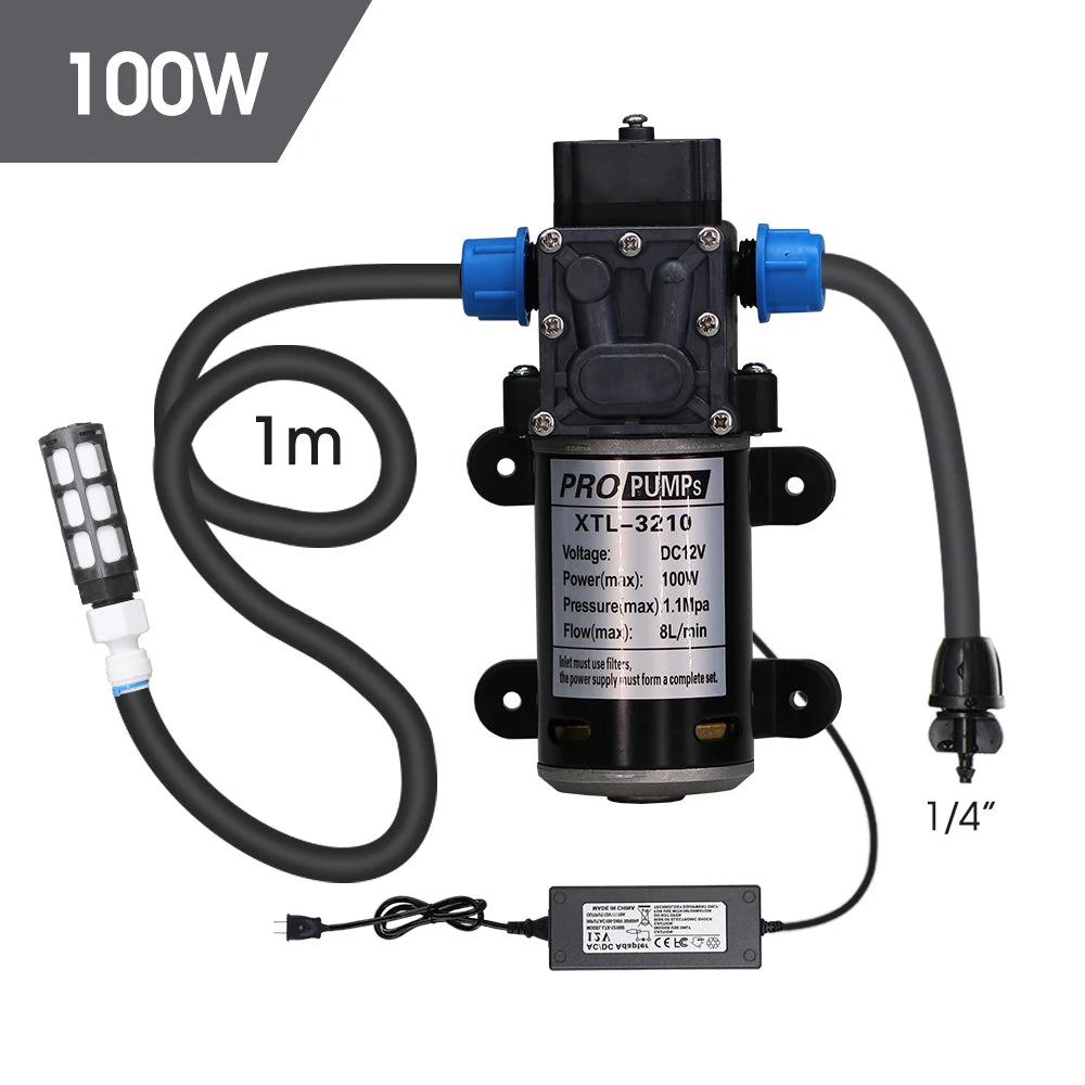45/60/80/100W 110-240V Self-priming Pressurize Diaphragm Pump for Watering Car Washing Garden Plants Spray Irrigation Power Pump
