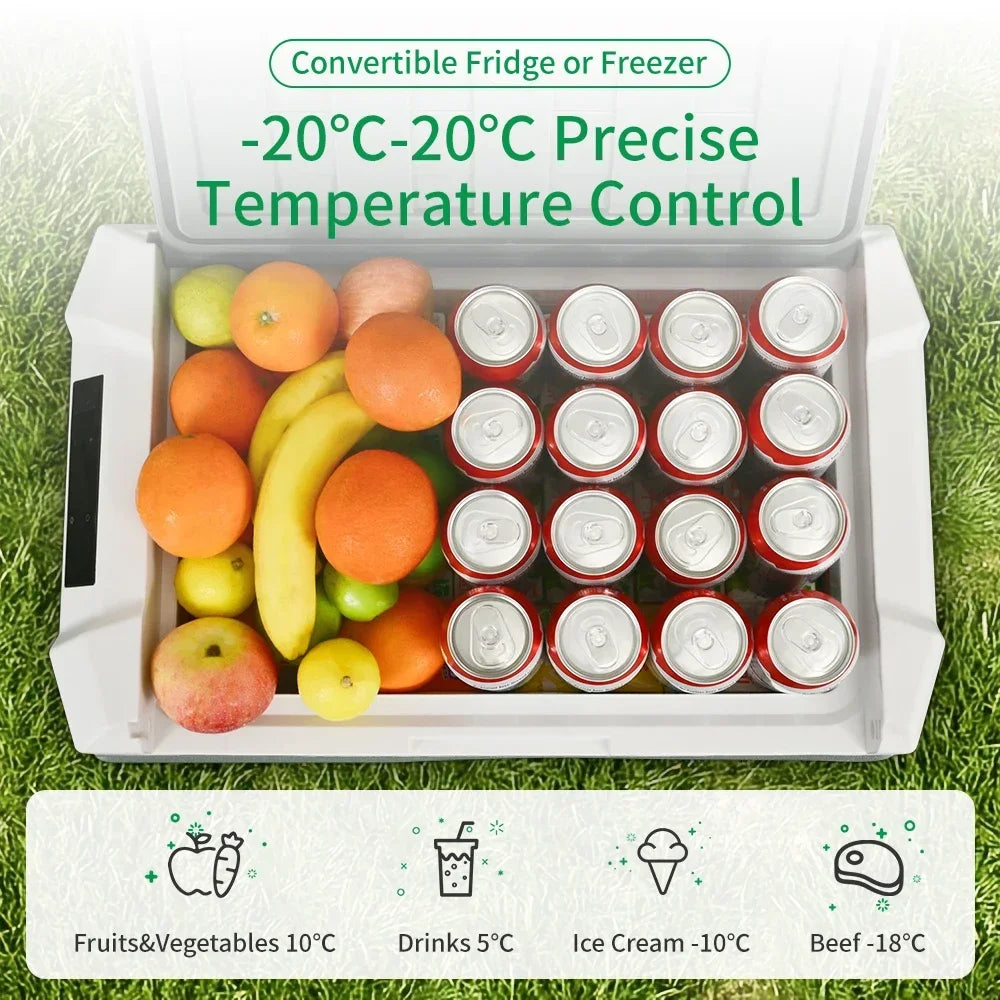 NL 25L, 35L, 45L Car Refrigerator with 12V Compressor - 12/24V DC and 100 - 240V AC Portable Cooler for Camping and Travel