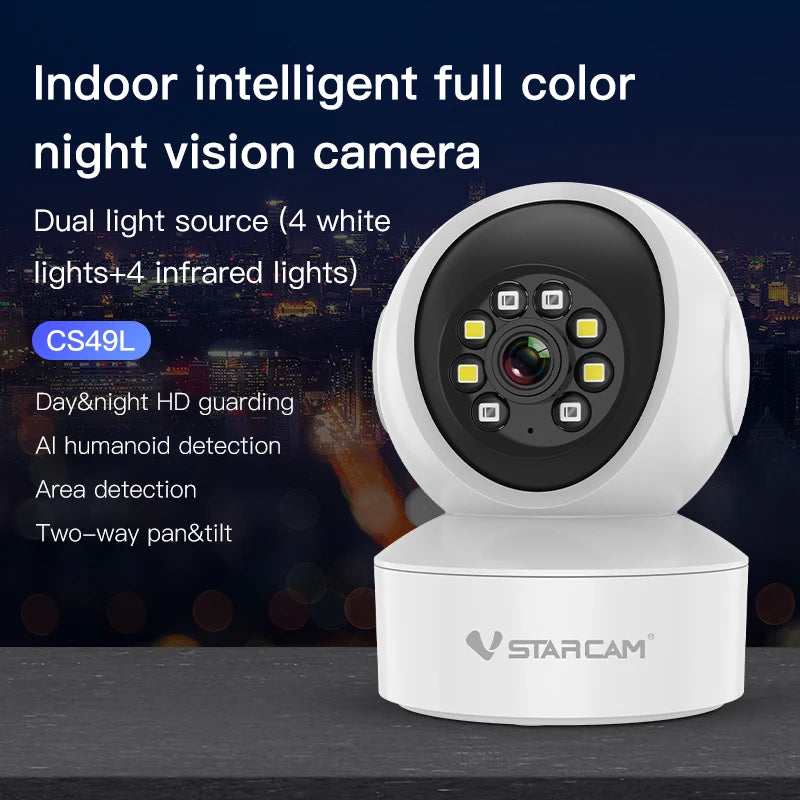 Vstarcam CS49-L 1296P 3MP Dome Mini IP Camera Wifi Security Camera IR Night Home Surveillance Camera Baby Monitor