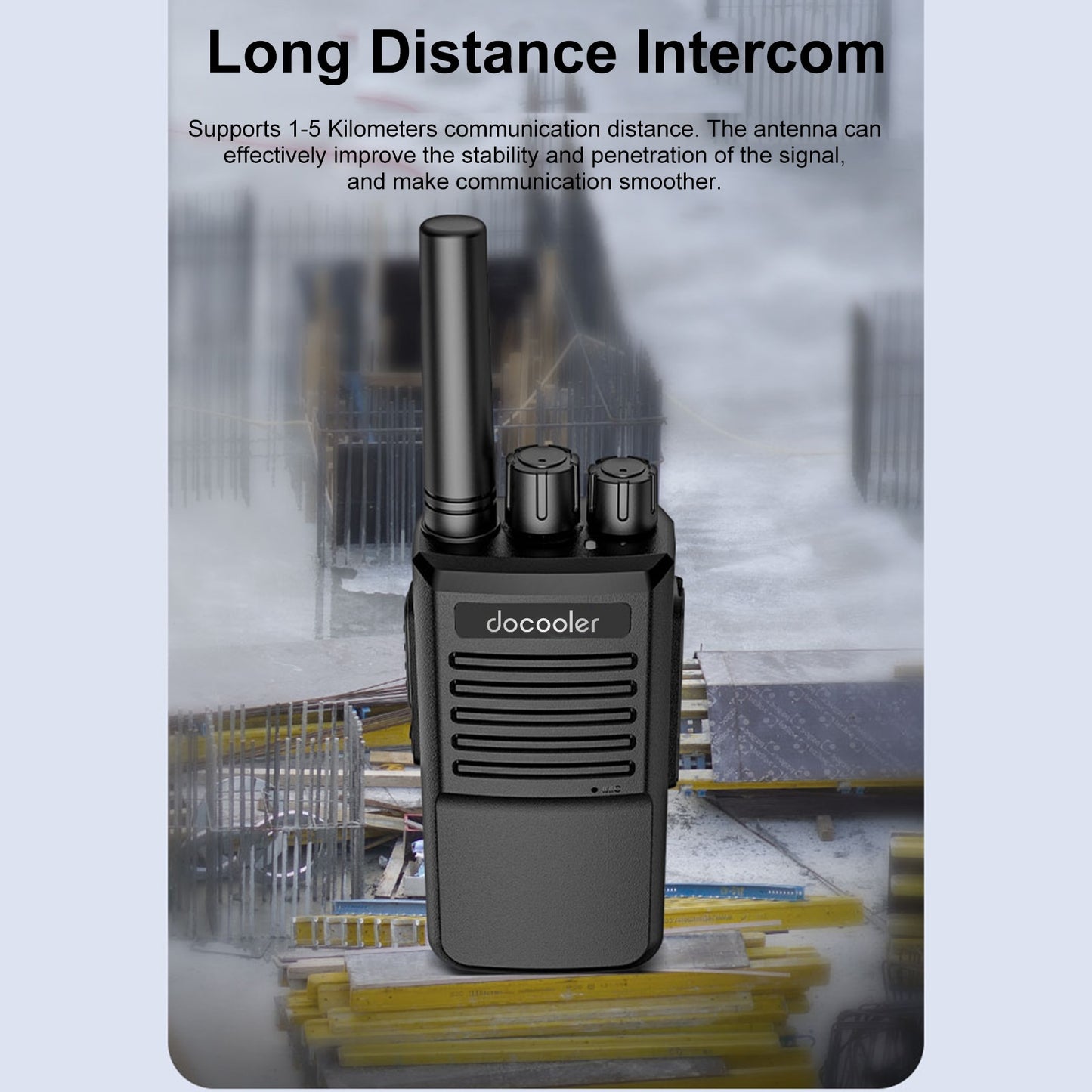 Walkie Talkie 16 Channel Professional FM Transceiver with USB Charging Dock.