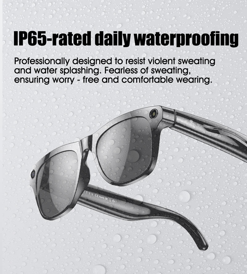 Xiaomi 6k HD Ai Smart Glasses Camera Wearable Mini Camera Bluetooth Call Voice Assistant Control Smart Sports Camera Glasses