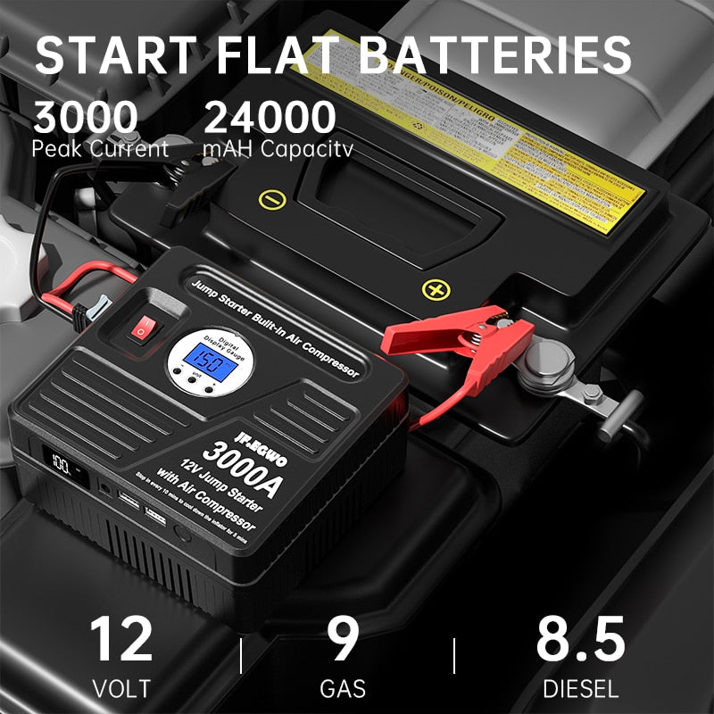 Car Jump Starter Powerful Air Compressor 12V Car Battery Starter Booster Starting Device