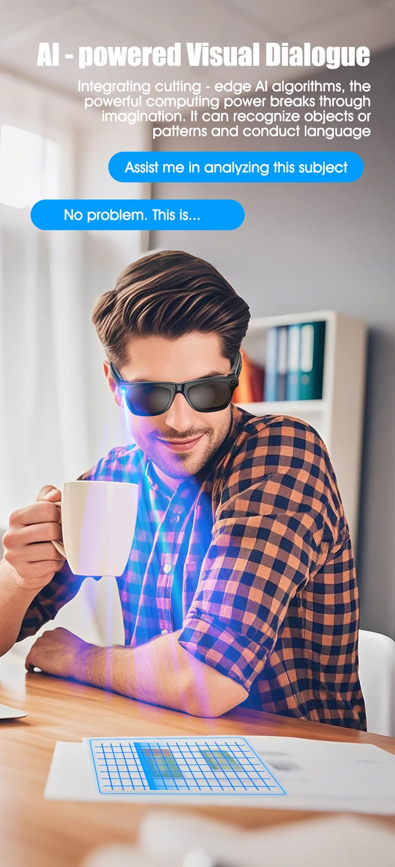 Xiaomi 6k HD Ai Smart Glasses Camera Wearable Mini Camera Bluetooth Call Voice Assistant Control Smart Sports Camera Glasses