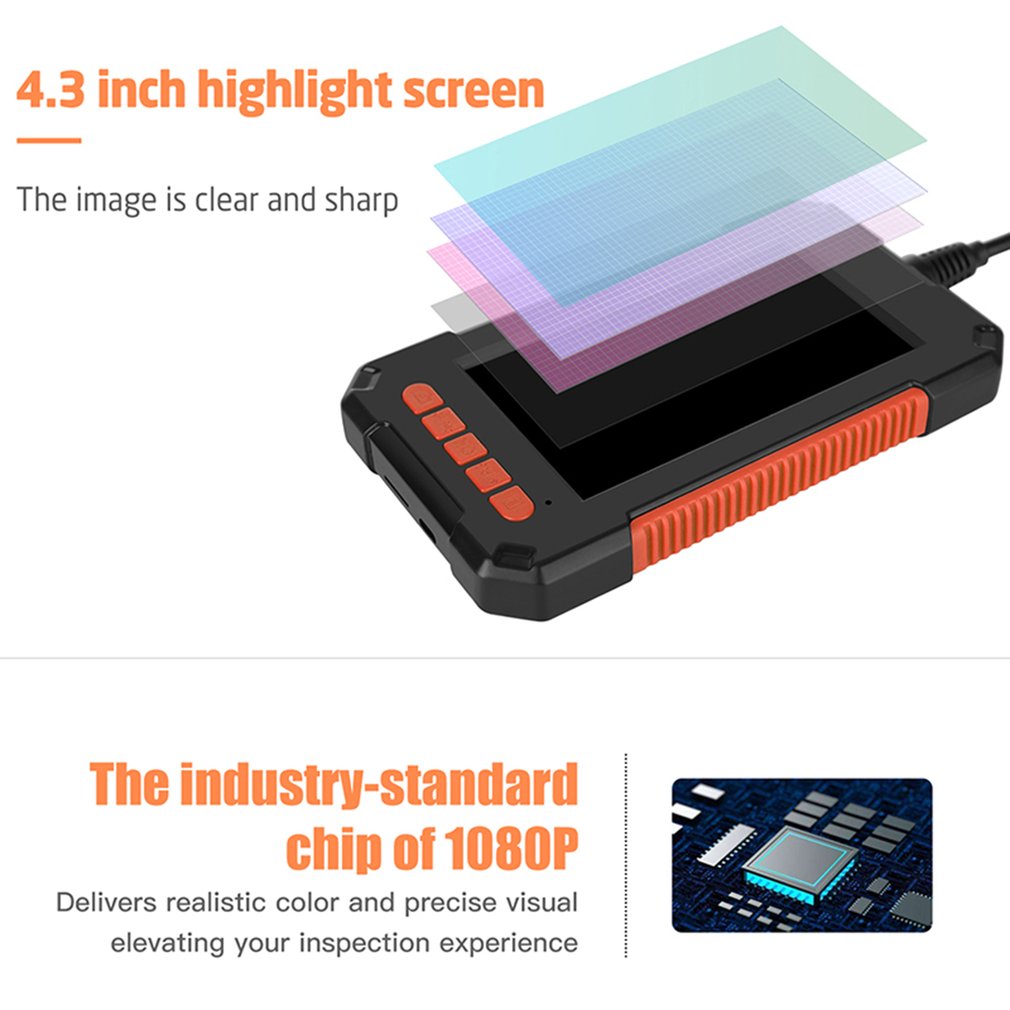 Endoscope Camera 1080P High Definition 4.3 Inch Screen.