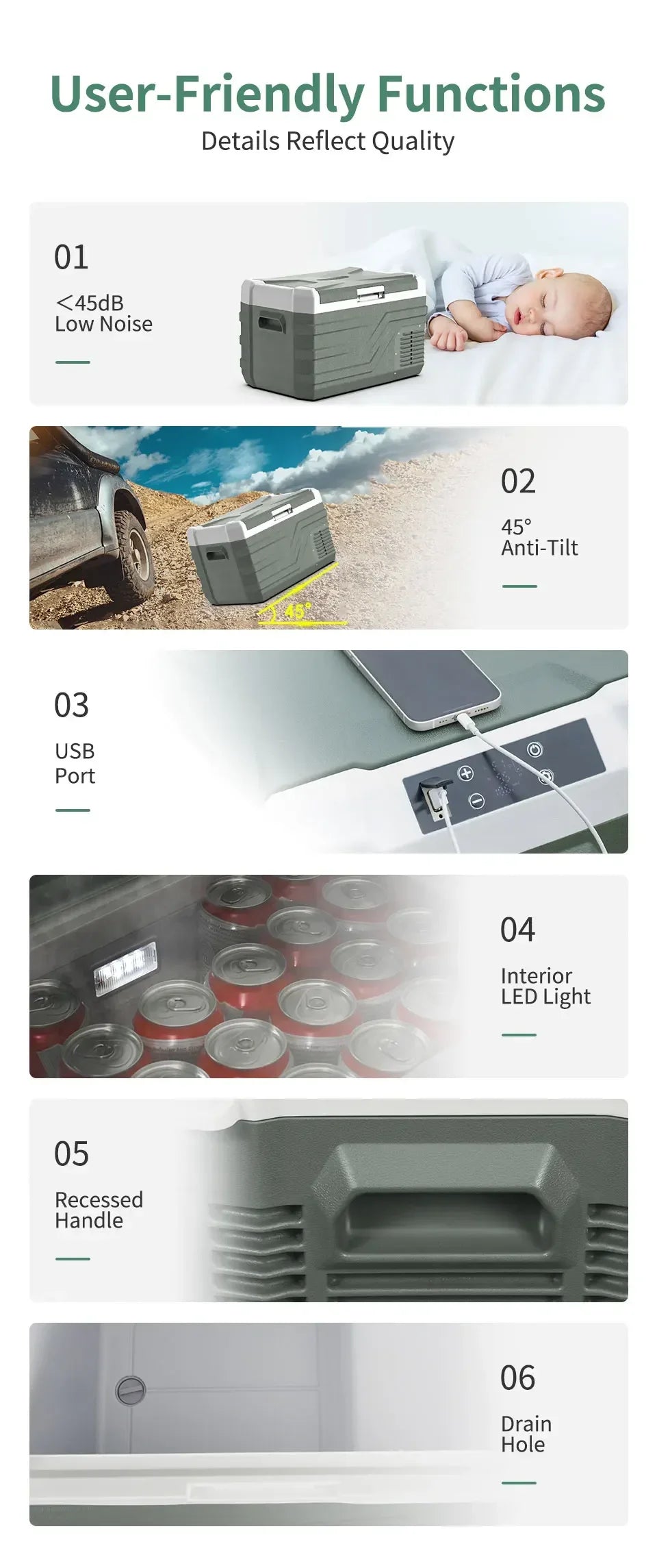 NL 25L, 35L, 45L Car Refrigerator with 12V Compressor - 12/24V DC and 100 - 240V AC Portable Cooler for Camping and Travel