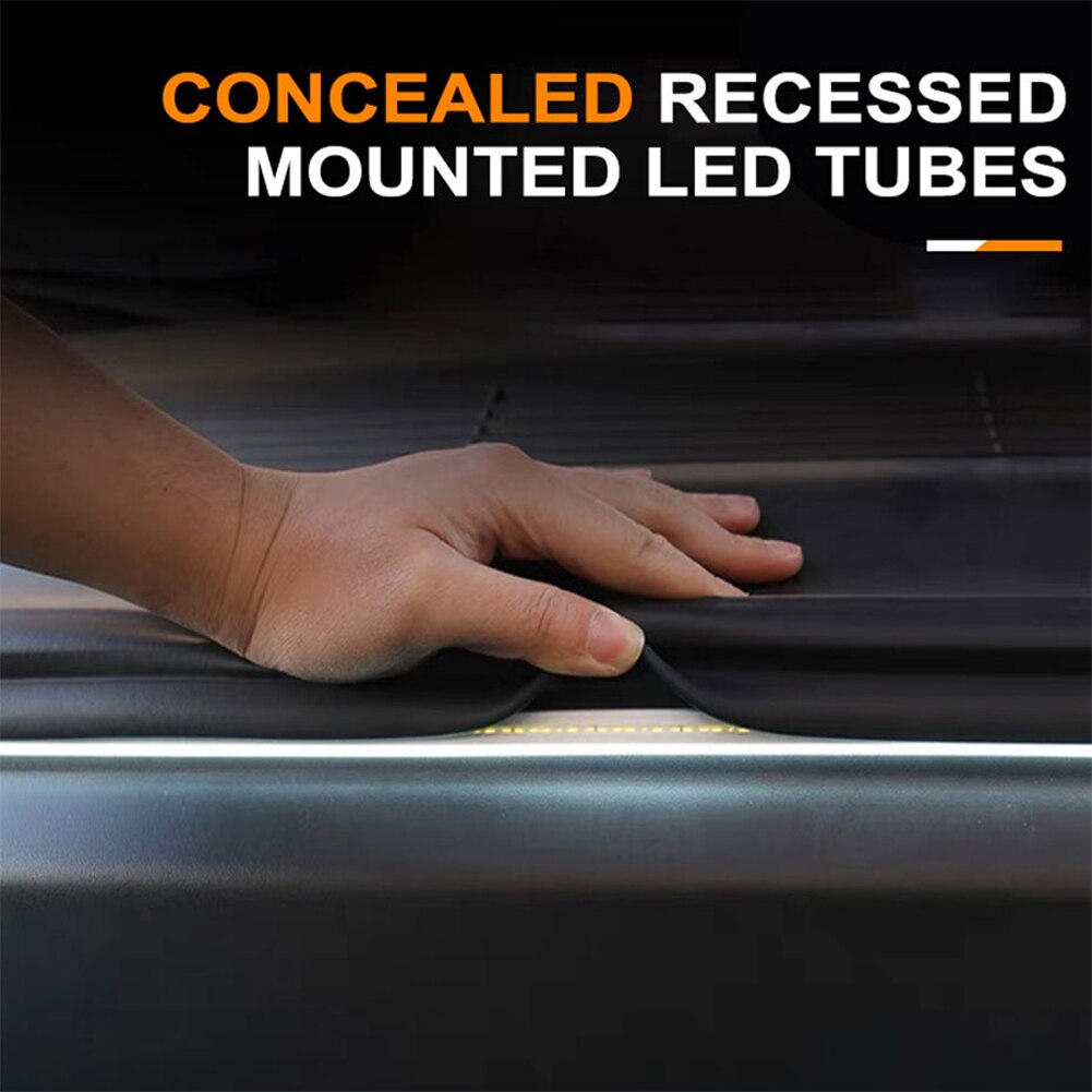 For Tesla Model Y 21-23 4 Colors Car Trunk LED Lamp Strip 12V IP65 Waterproof Interior Lights