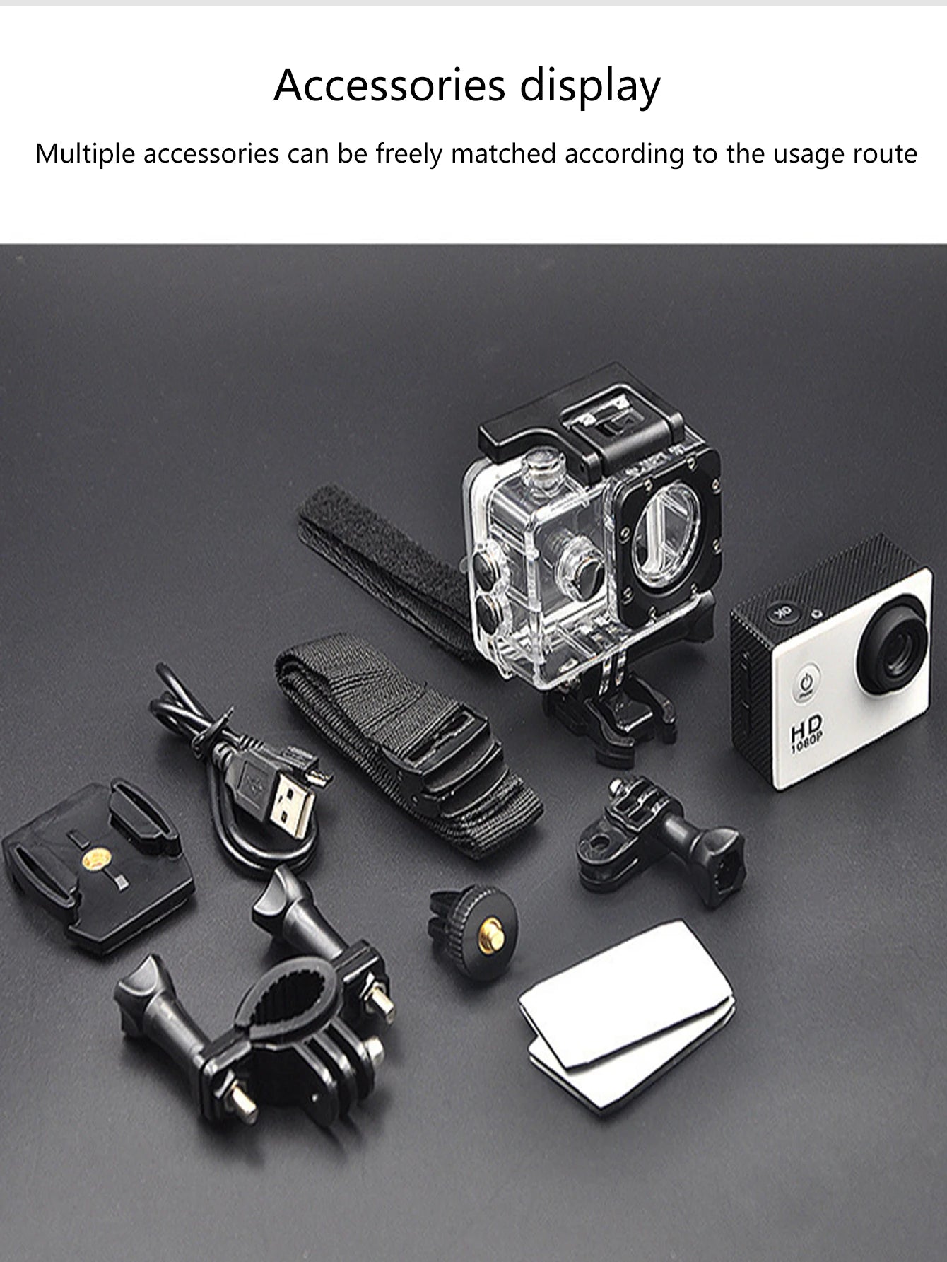 T-WOLF Outdoor Sports Waterproof Camera 1080P HD Mini DV Panoramic 2 Inch Screen Diving Bike Car Recorder for Business