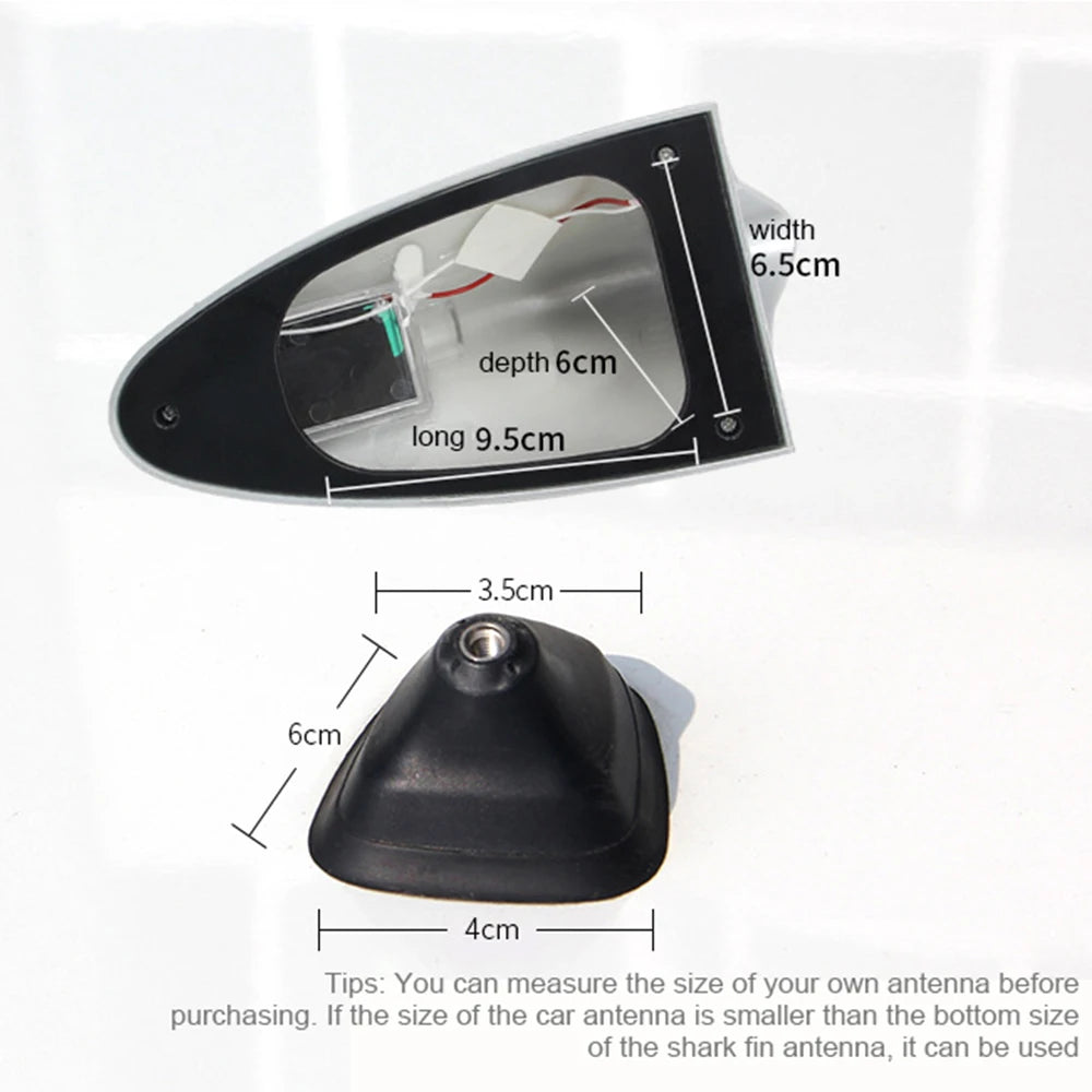 Car Solar LED Anti Collision Light Warning Lights Universal Shark Fin Antenna Light Automobile Modeling Decorating Accessories